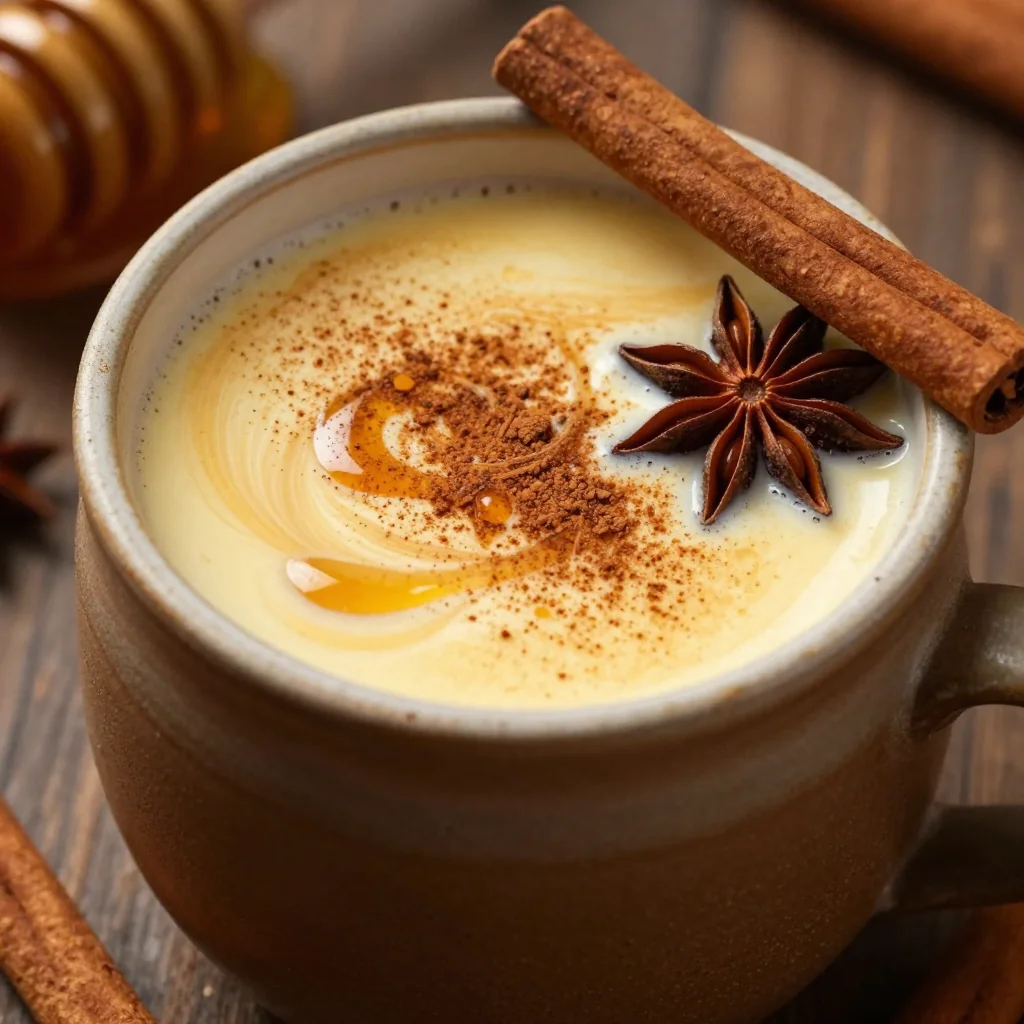 Cozy Warm Spiced Milk with Honey and Cinnamon