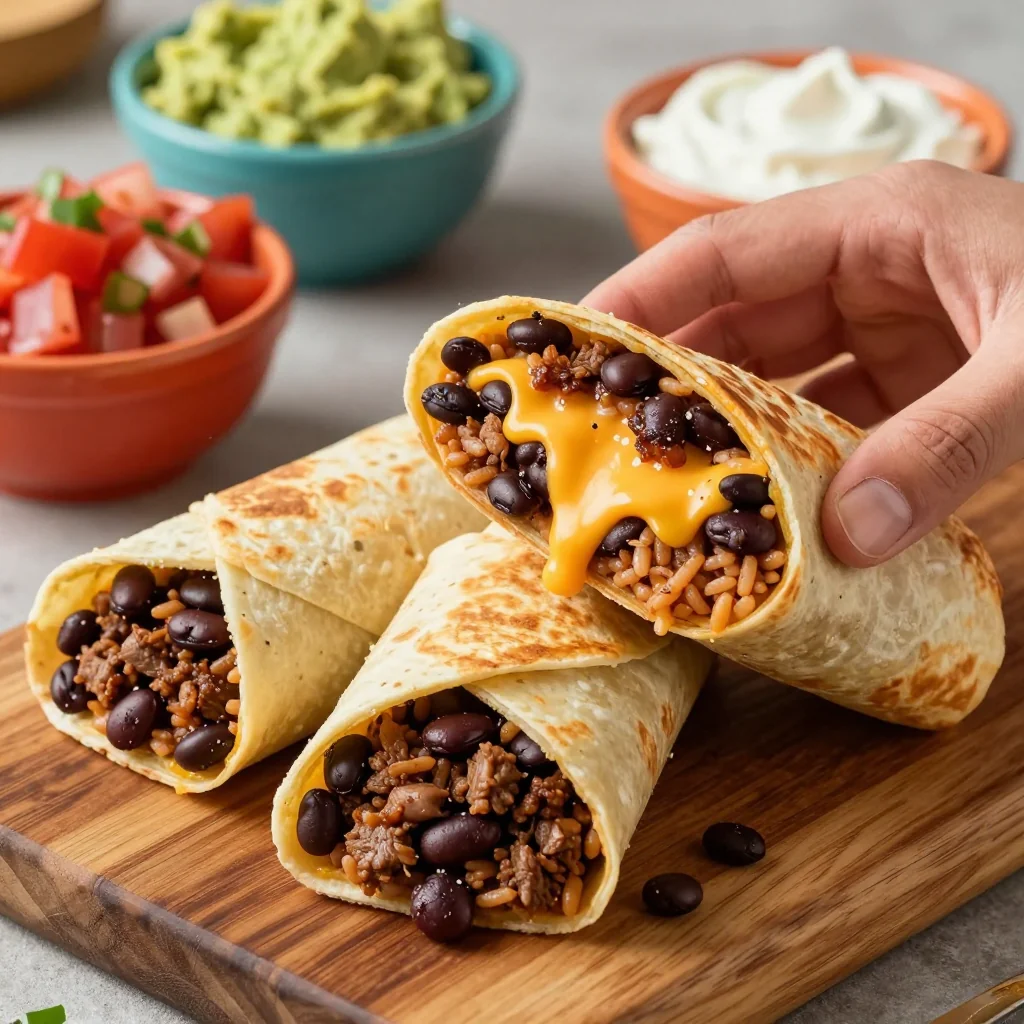 Kid Friendly Beef and Bean Burritos for Family Night