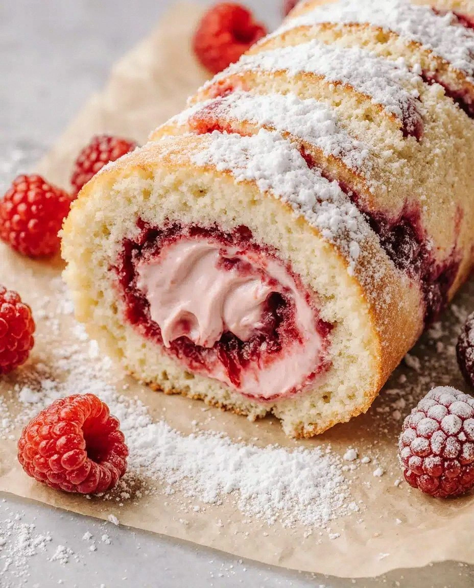 A Sweet Raspberry Cake Roll