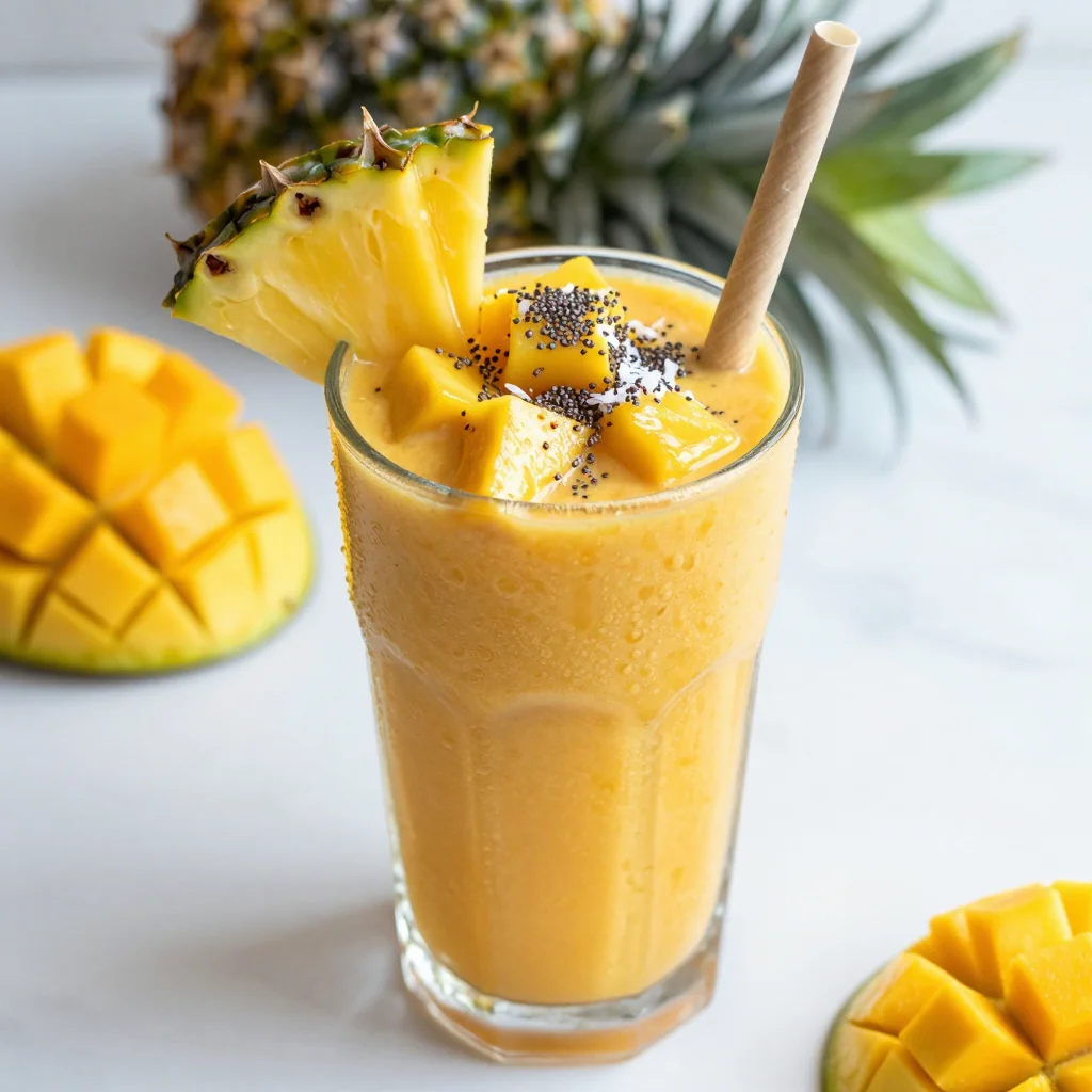 Detox Pineapple Mango Smoothie for Wellness