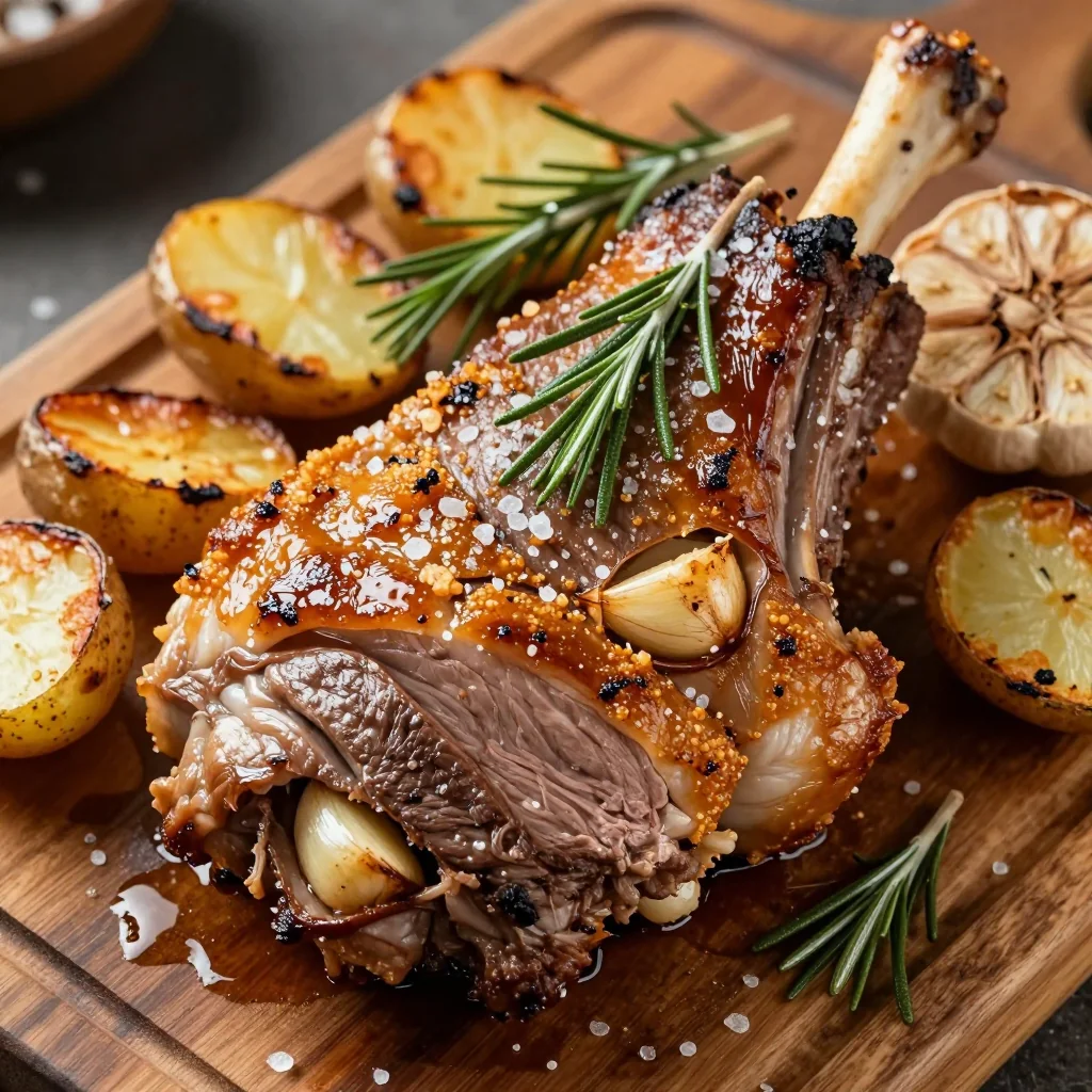 savory roasted lamb shoulder with rosemary and garlic for special holiday feasts