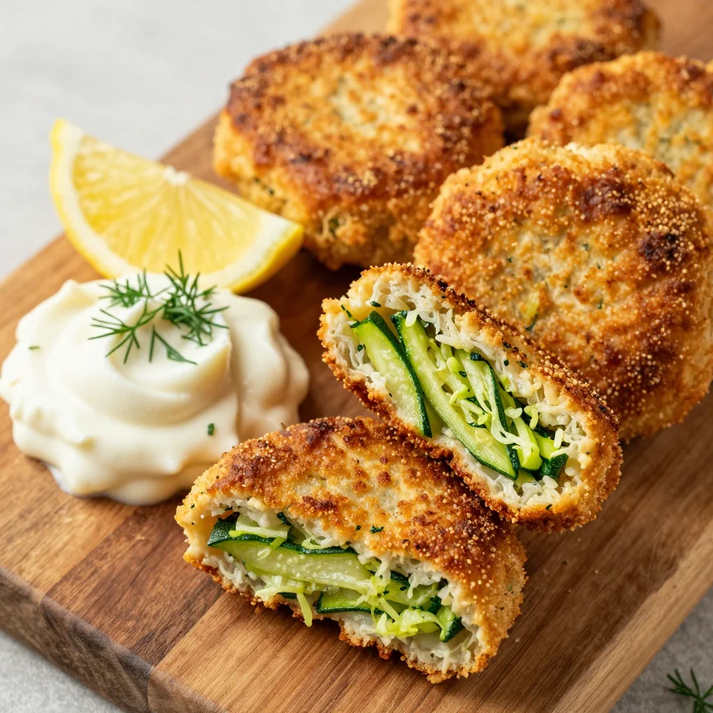 Crispy Chicken Patties with Zucchini Inside
