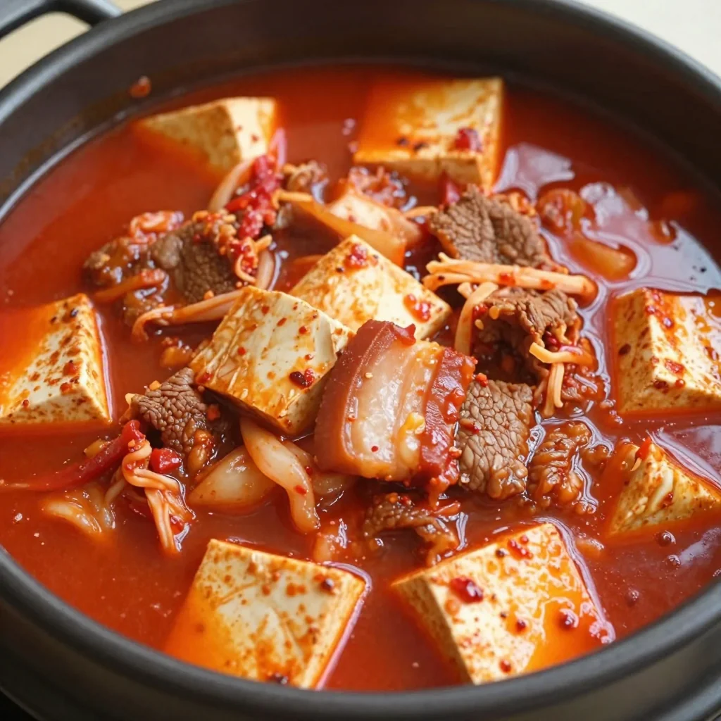 Easy Korean Kimchi Stew with Tofu and Pork