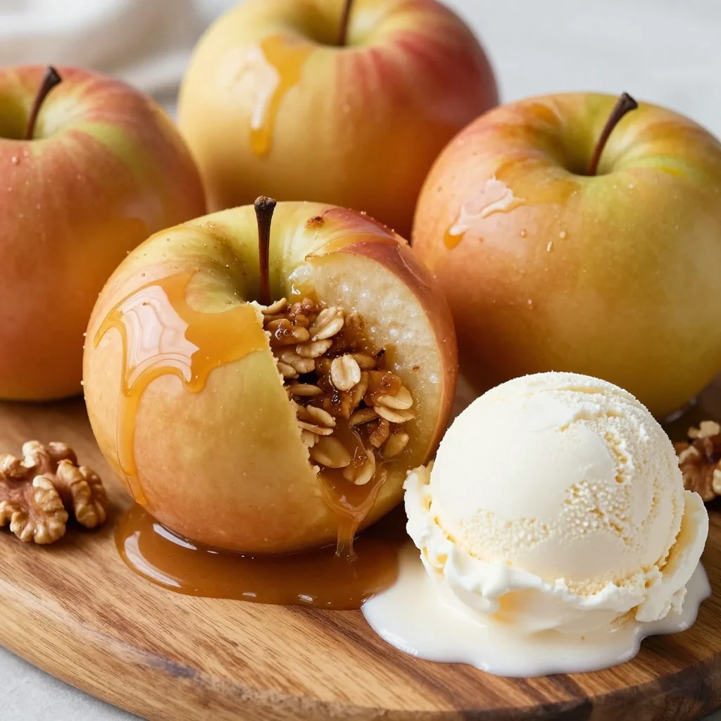 Warm Apple Cinnamon Baked Apples for a Dessert