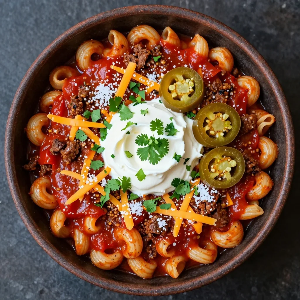 Spicy Pantry Chili Mac with Canned Tomatoes