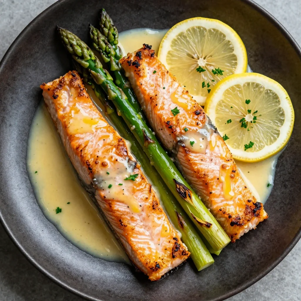 Lemon Garlic Salmon with Asparagus for Low Carb Nights