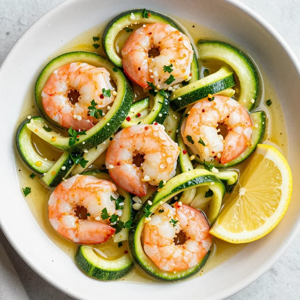 Low Calorie Shrimp and Zucchini Stir Fry with Lemon and Garlic