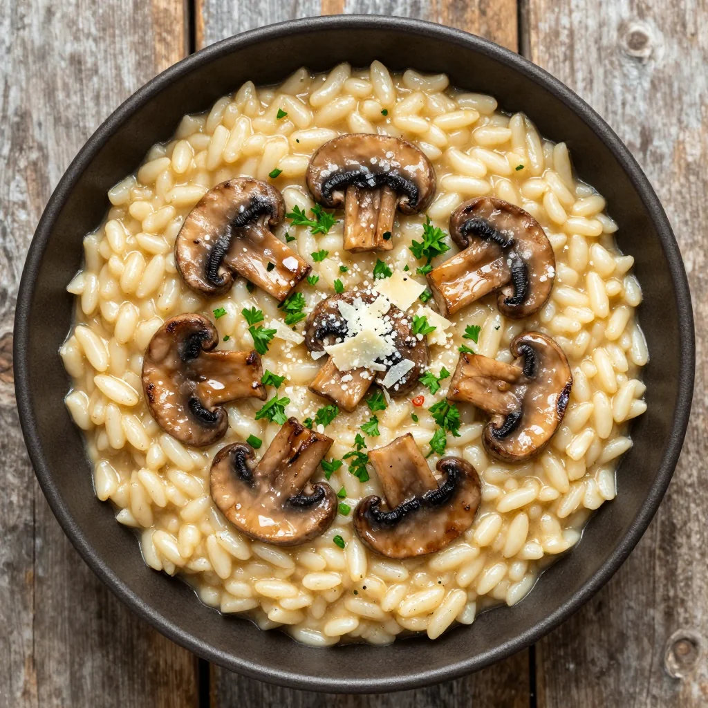 Pantry Challenge Mushroom Risotto in the Slow Cooker