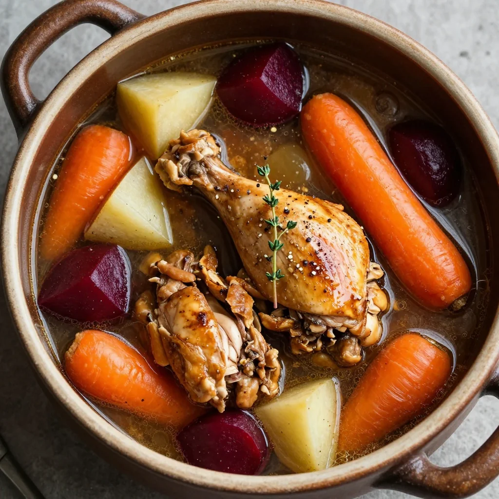 healthy one pot chicken and root vegetable stew for january evenings