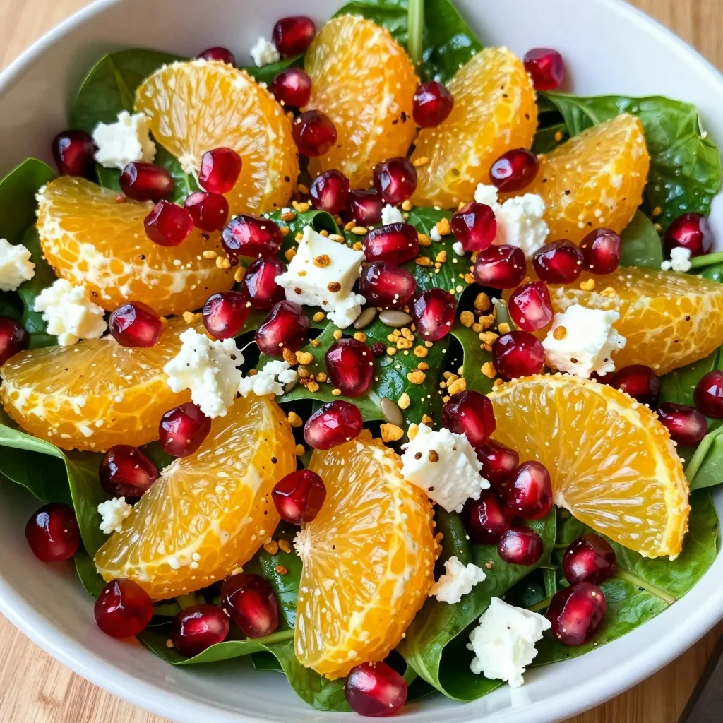 festive citrus and pomegranate winter salad with feta and seeds