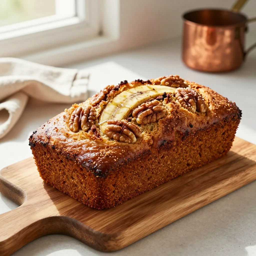 Banana Walnut Bread with Cinnamon Sugar Crust
