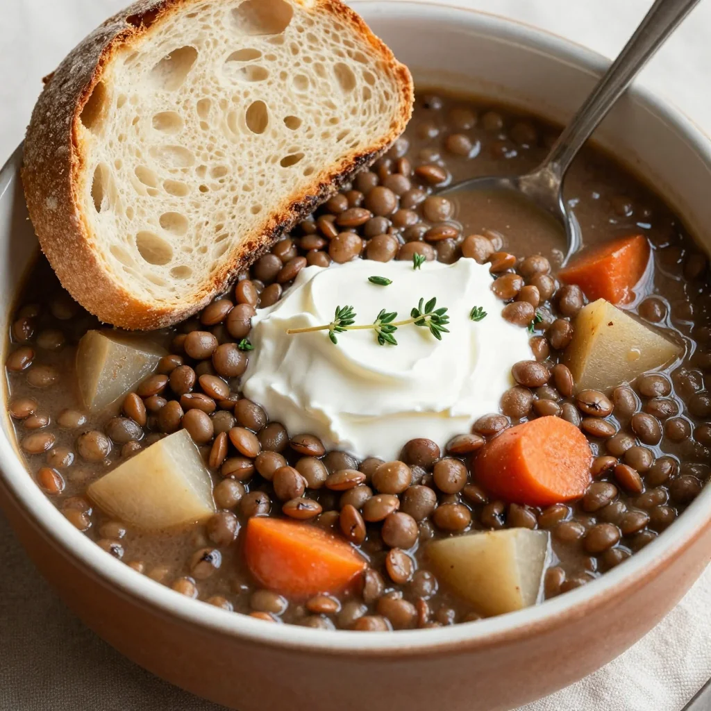 slow cooker vegetarian lentil and turnip stew for cold winter nights