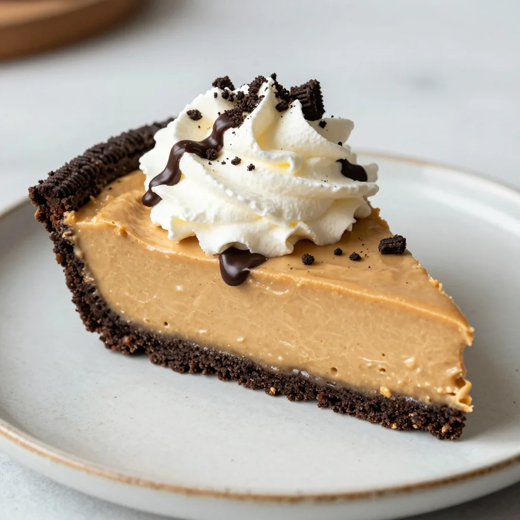 No Bake Peanut Butter Pie with Oreo Crust
