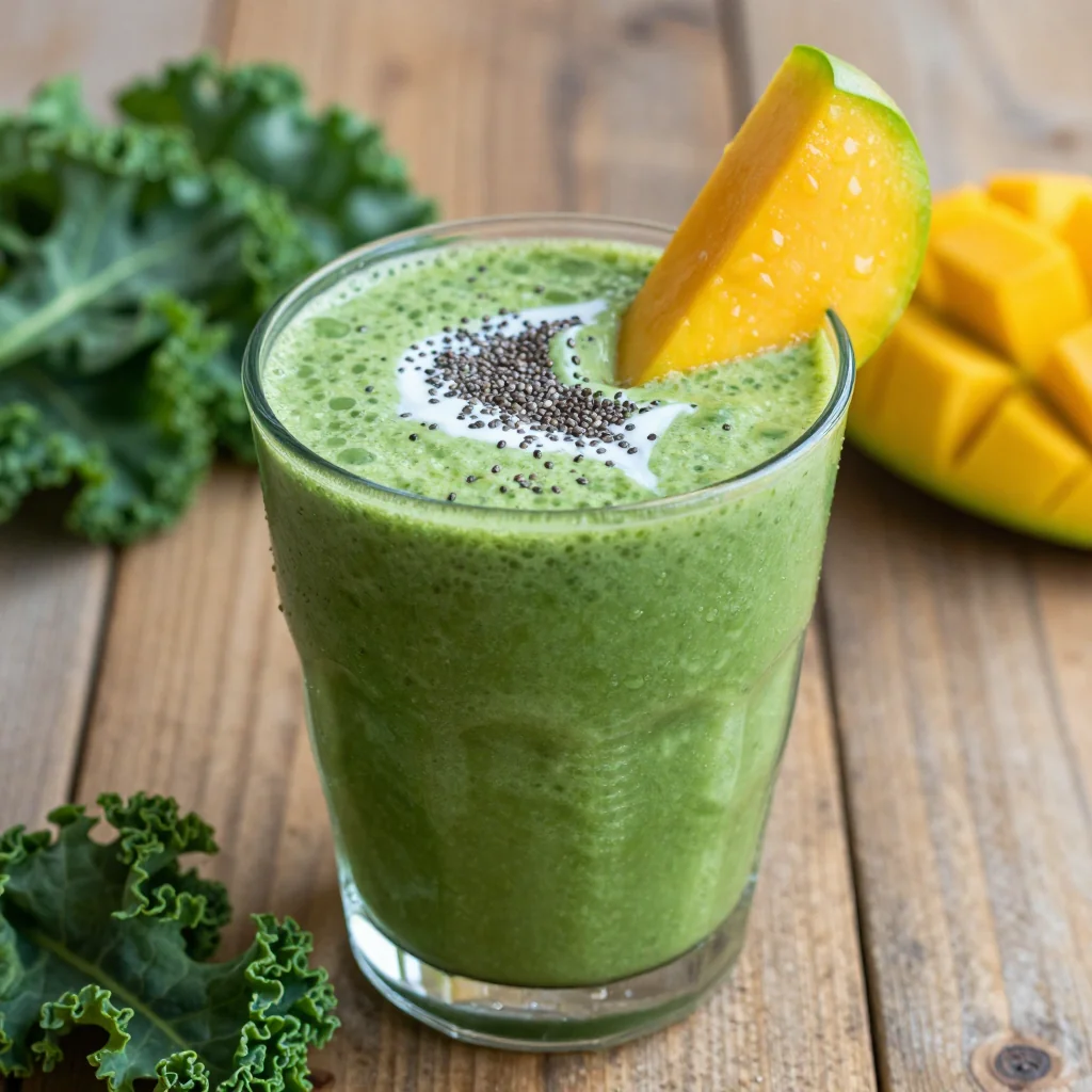 Mango Detox Smoothie with Kale and Coconut