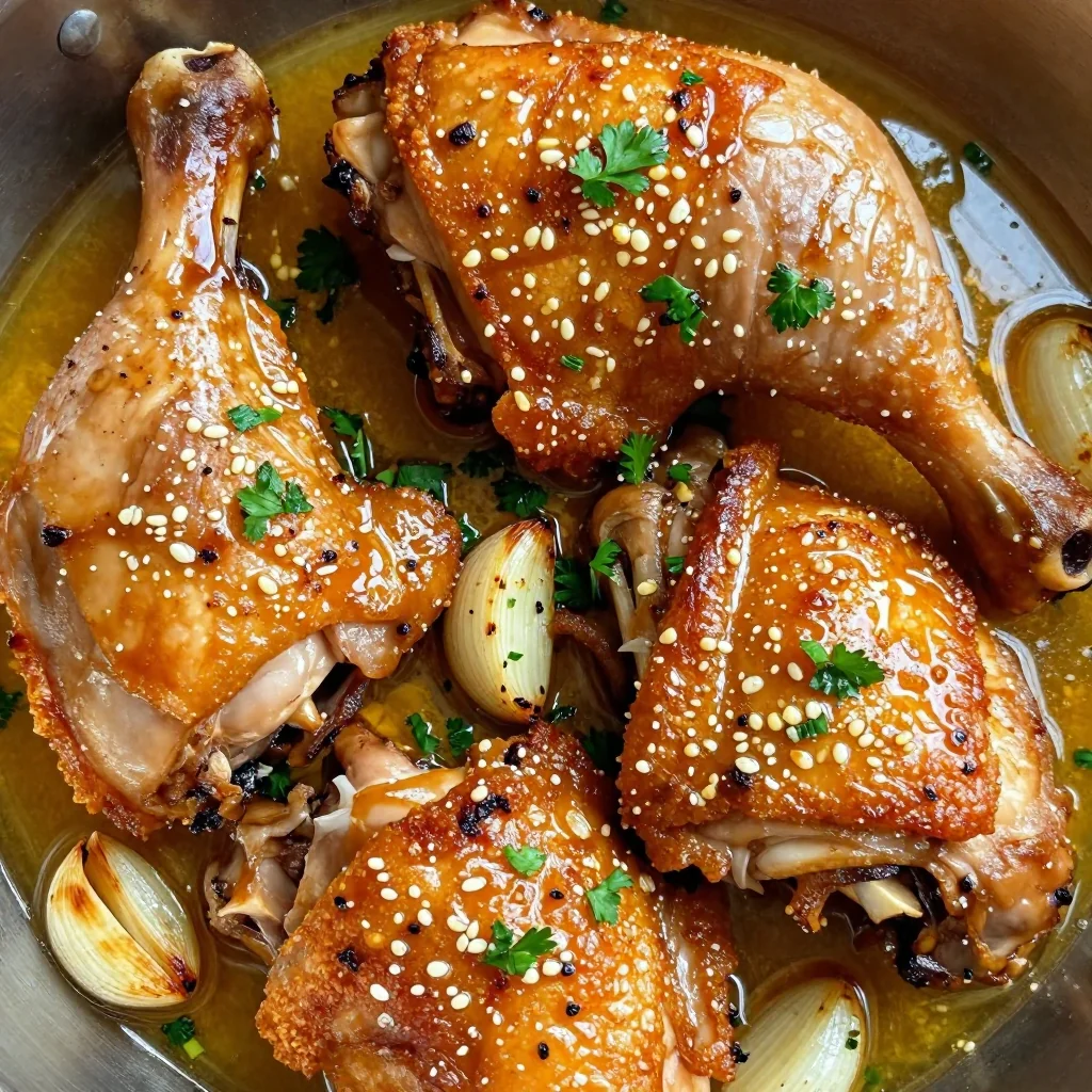 Baked Chicken Leg Quarters with Garlic Butter
