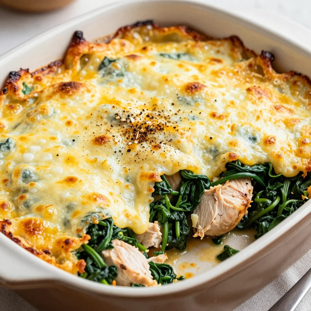 high protein chicken and spinach casserole for winter family nights