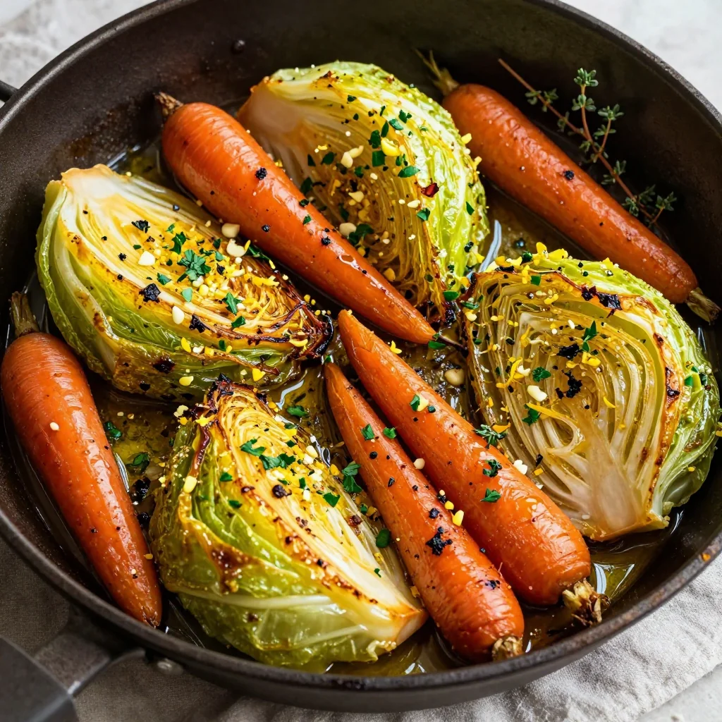 hearty lemon garlic roasted cabbage and carrots for cozy family meals