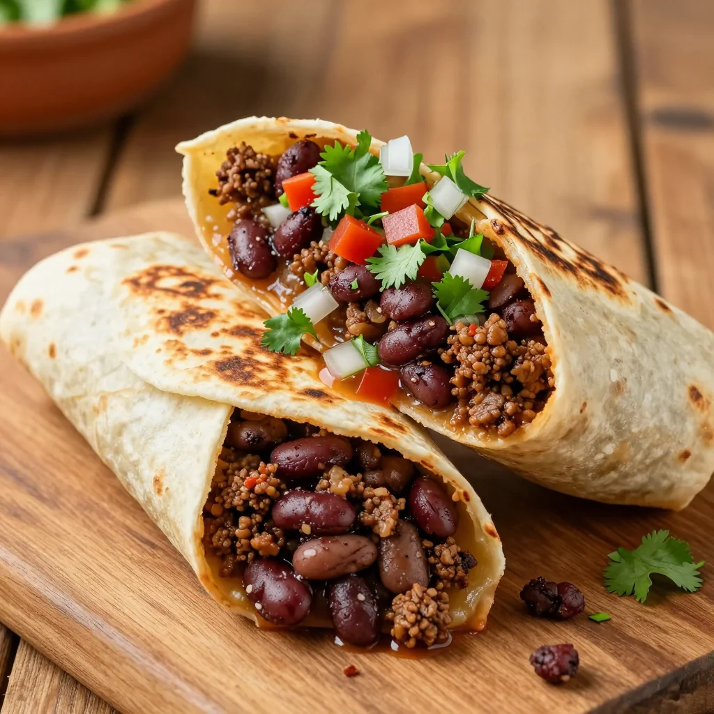Budget Friendly Beef and Bean Burritos with Homemade Salsa for a Budget Friendly Meal