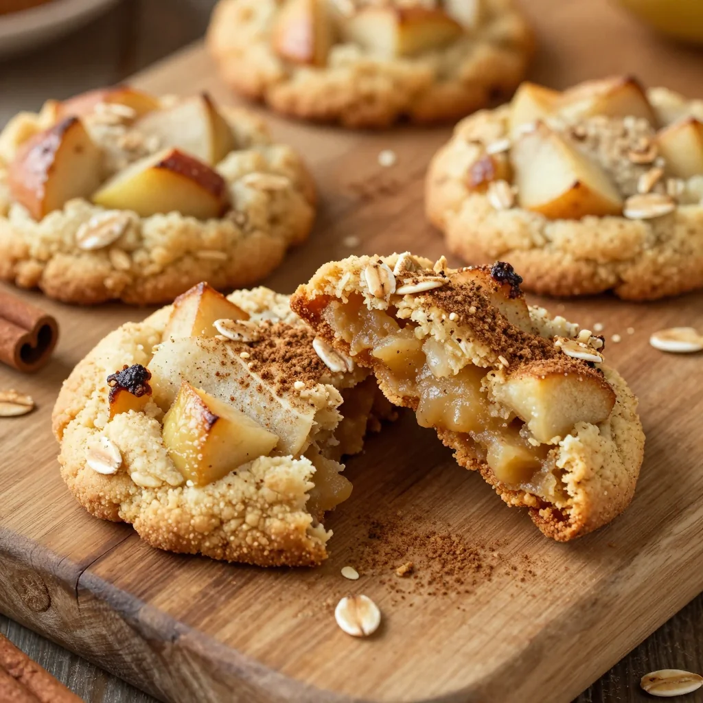 Warm Apple and Cinnamon Oatmeal Cookies for Snacking