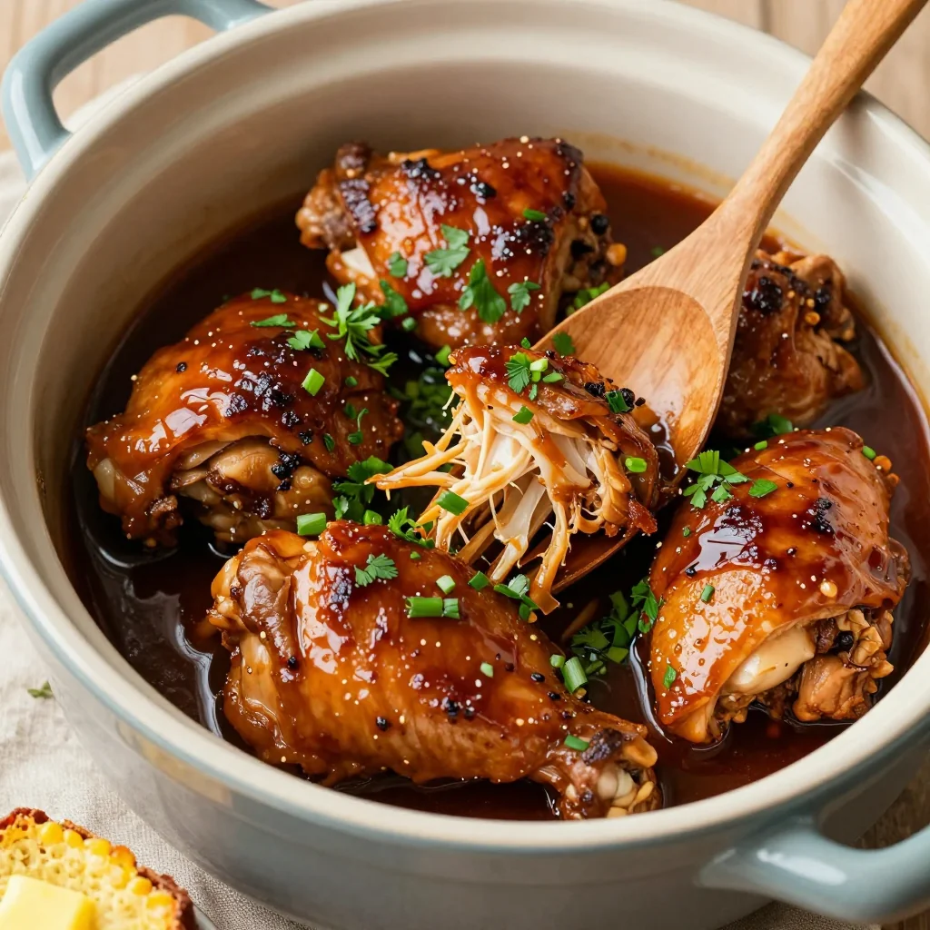 Crockpot BBQ Chicken Thighs That Fall Apart Deliciously