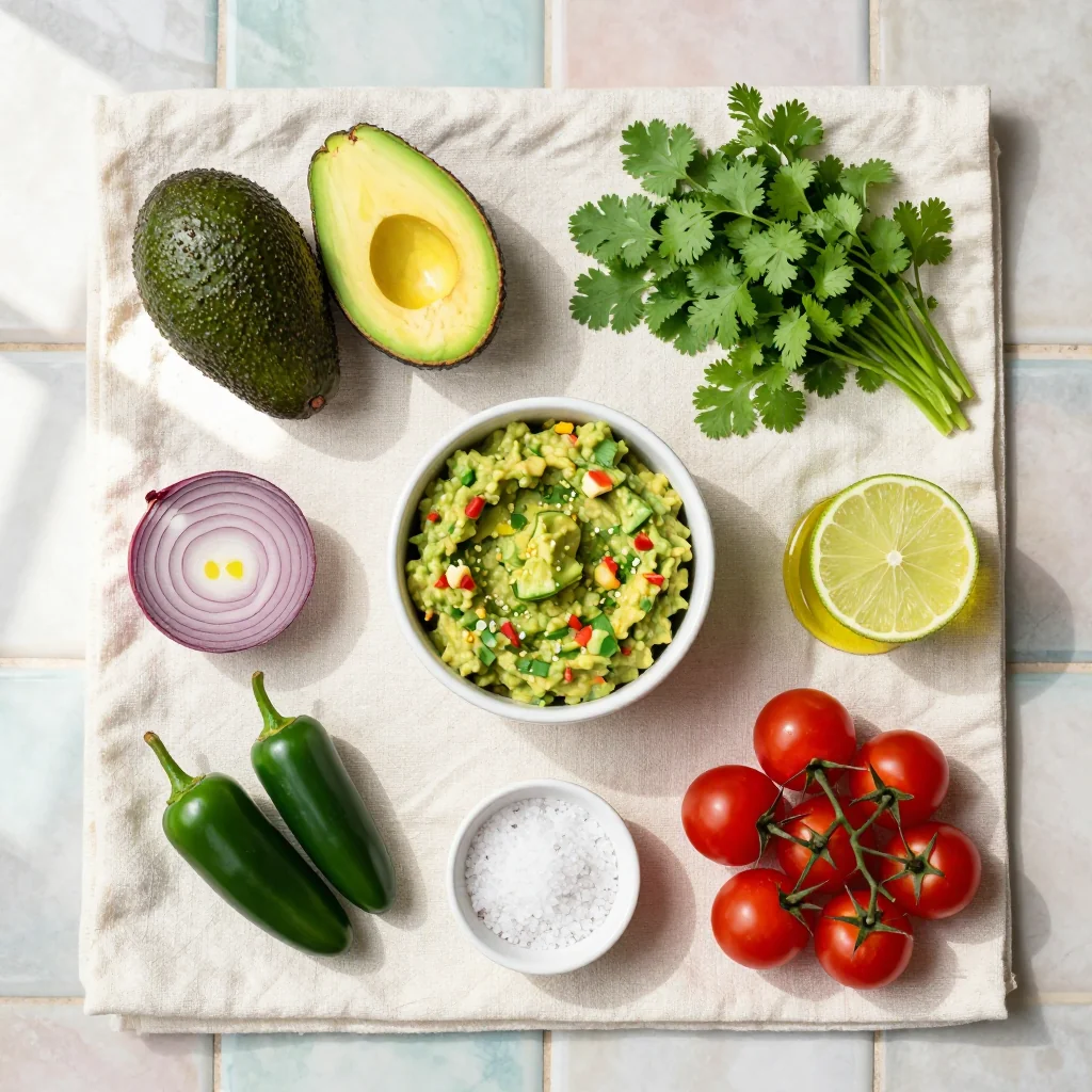 All ingredients for Guacamole Recipe Authentic Mexican