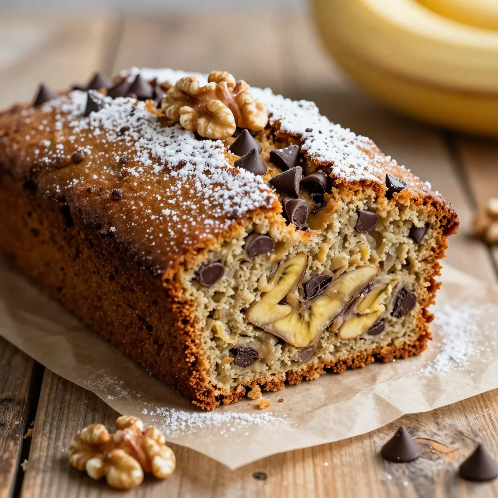 Warm Banana Bread with Chocolate Chips for Brunch