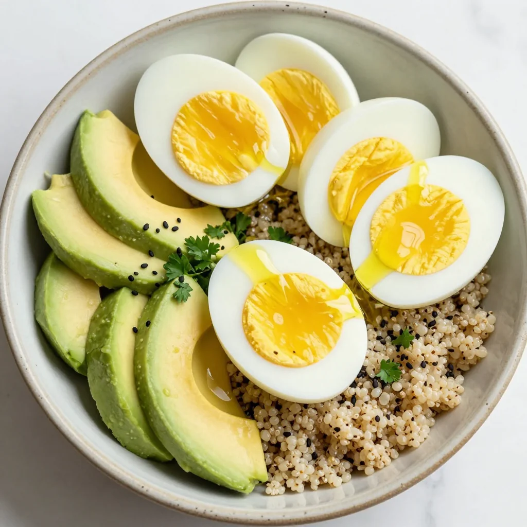 Meal Prep Hard Boiled Egg and Avocado Bowl
