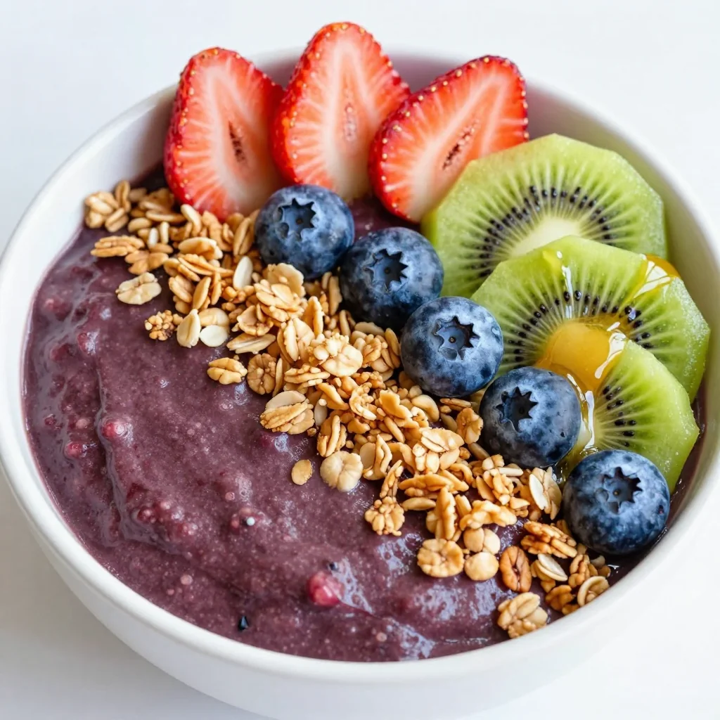New Year's Day Acai Bowl Topped with Granola and Fresh Fruit