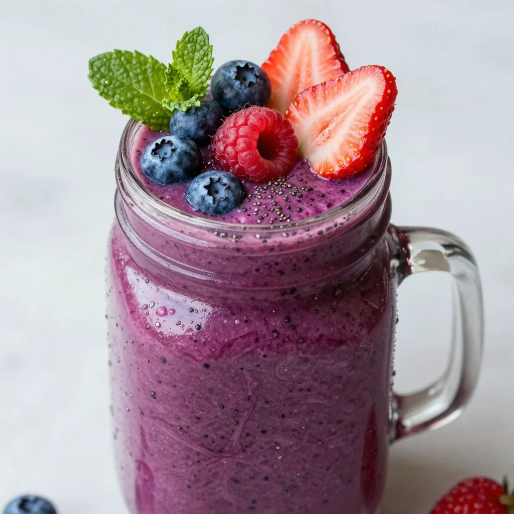 Berry Antioxidant Blast Smoothie With Chia Seeds