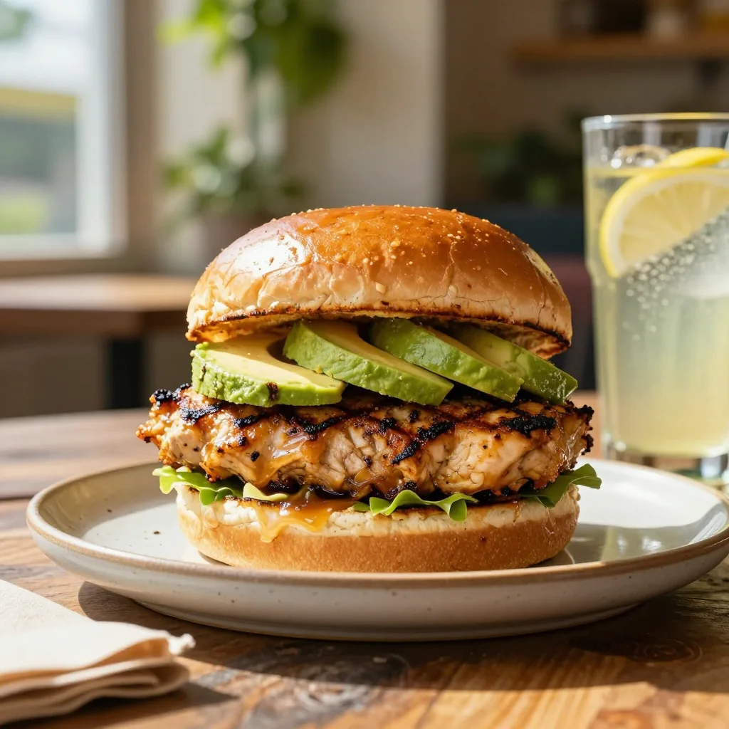 Grilled Chicken Burgers with Avocado