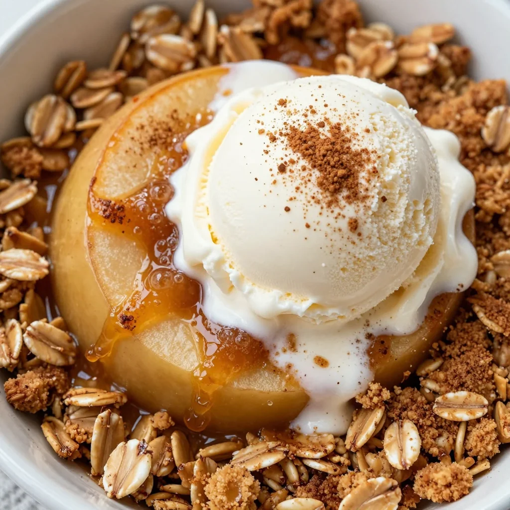 Warm Apple Cinnamon Crisp With An Oat Topping