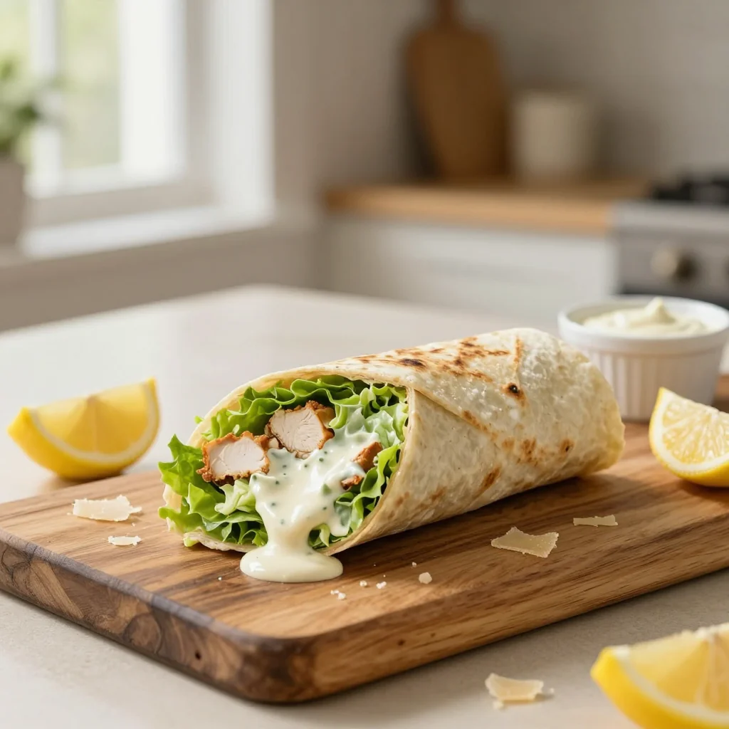 Chicken Caesar Wrap with Homemade Dressing