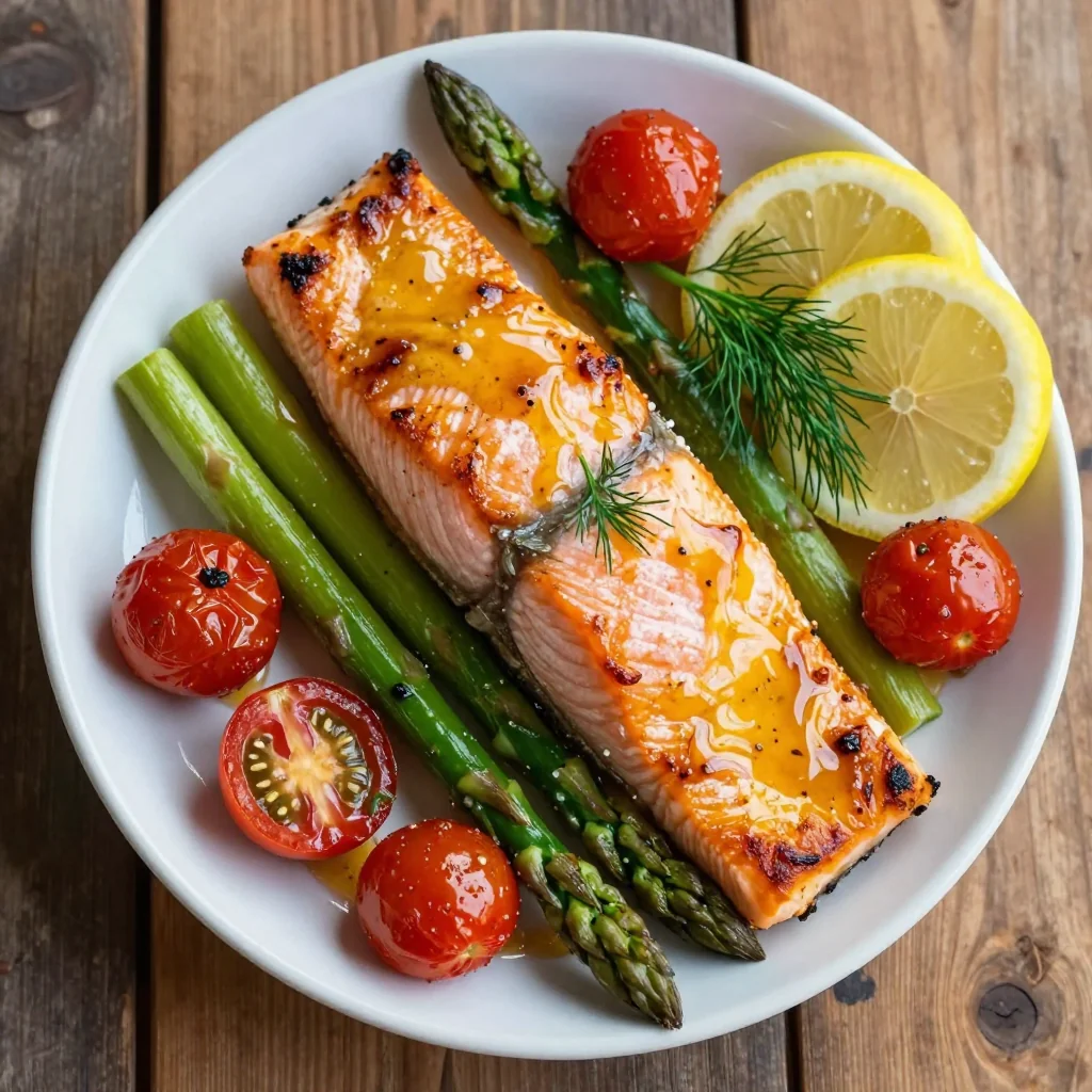 Baked Salmon with Honey Mustard Glaze for Dinner