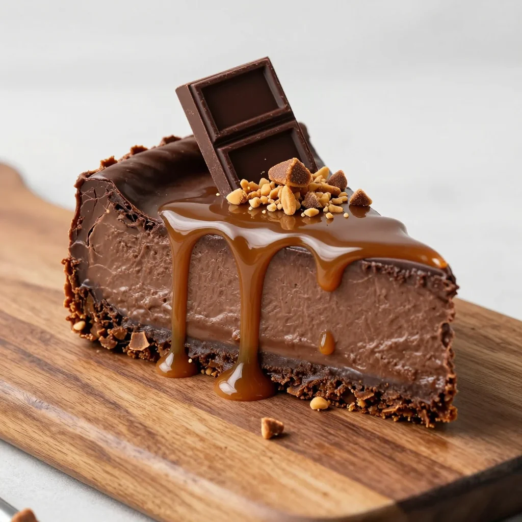 Indulgent Slow Cooker Chocolate Toffee Cheesecake