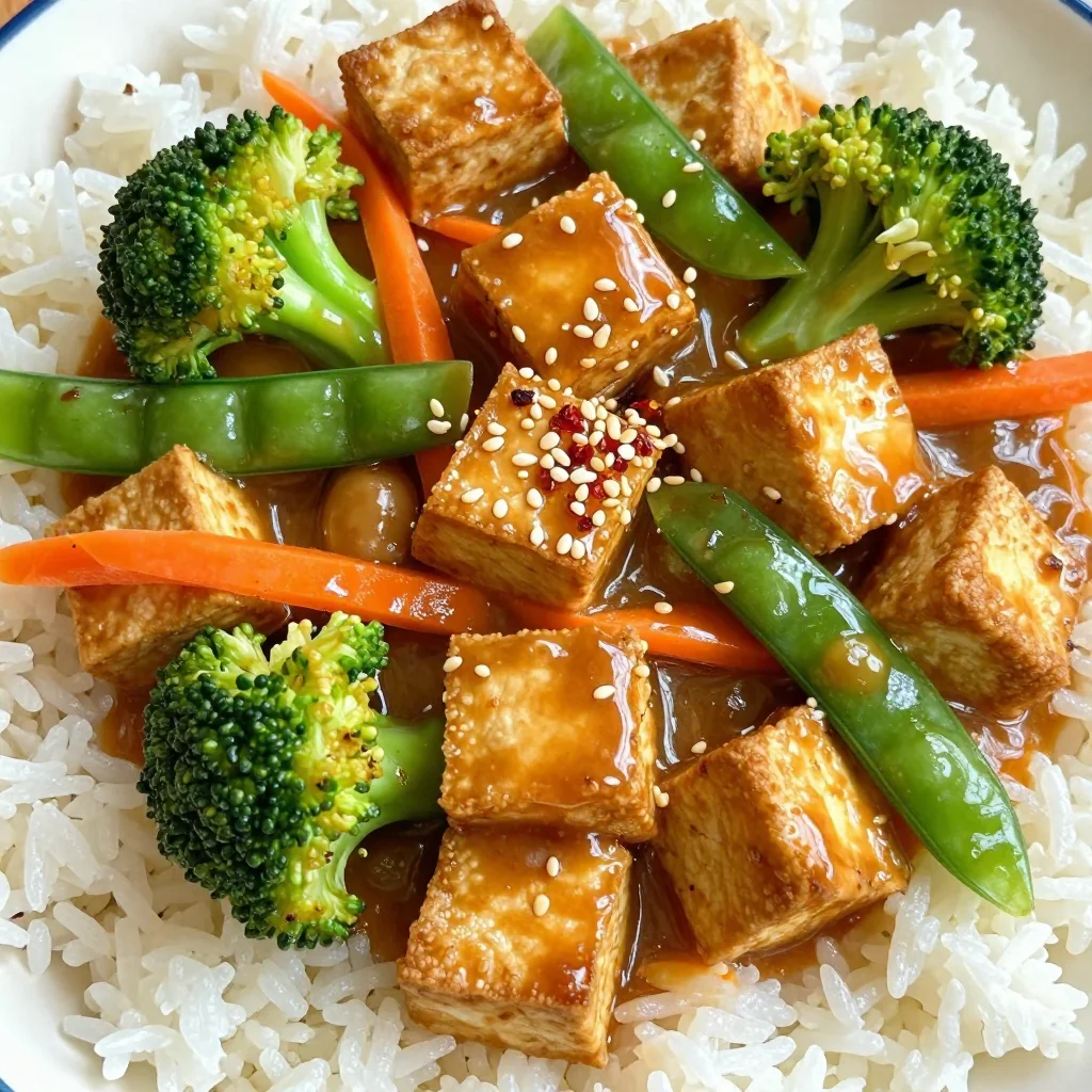 Crispy Tofu Stir-Fry With Peanut Sauce Veggies