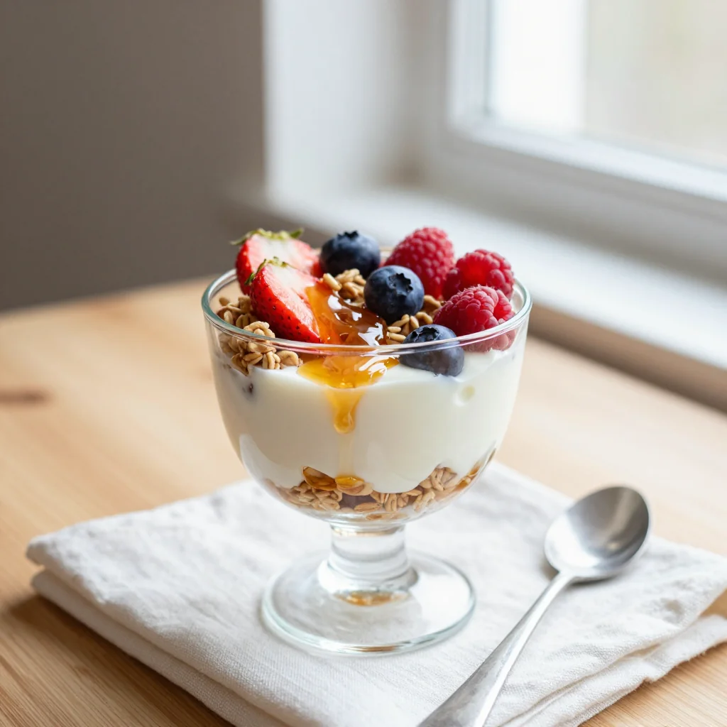 Greek Yogurt Parfait with Granola and Berries