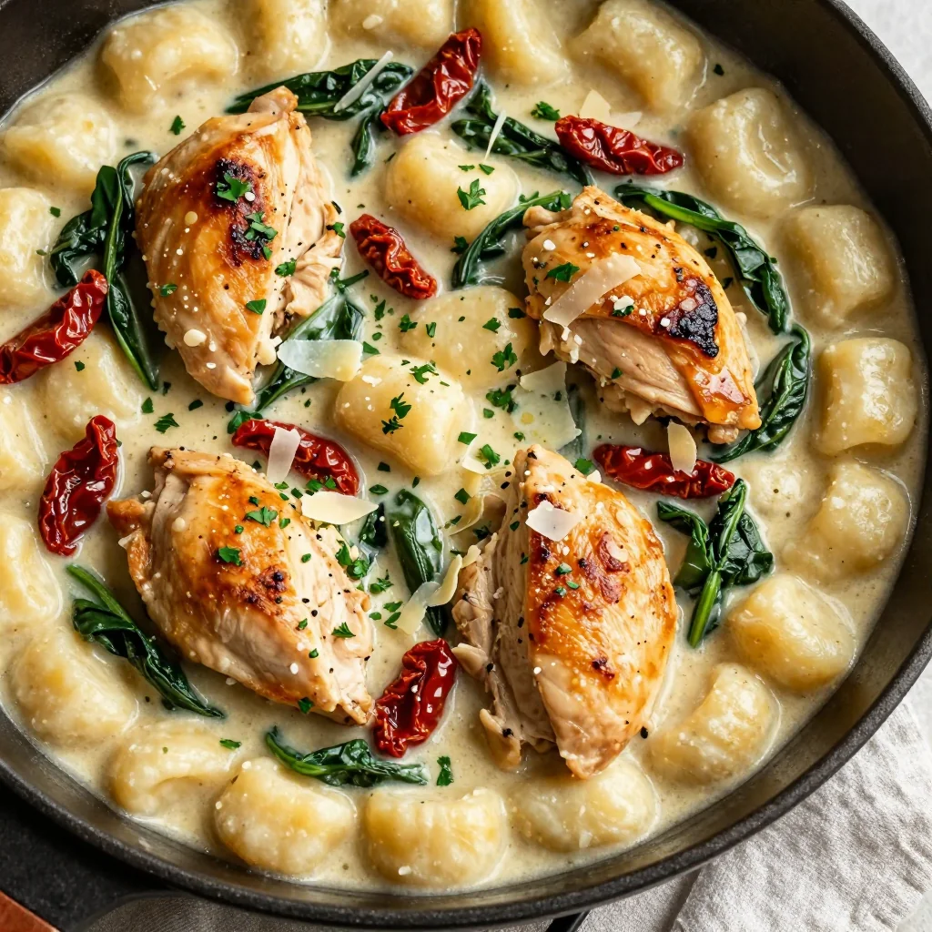 One-Pot Creamy Chicken and Gnocchi for Dinner