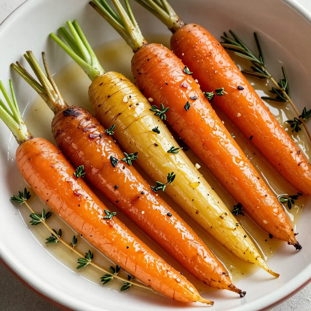 warm lemon roasted carrots and parsnips with garlic and herbs