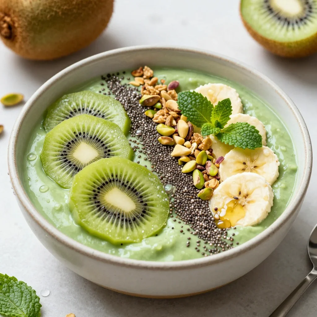 January Detox Smoothie Bowl With Kiwi And Hemp