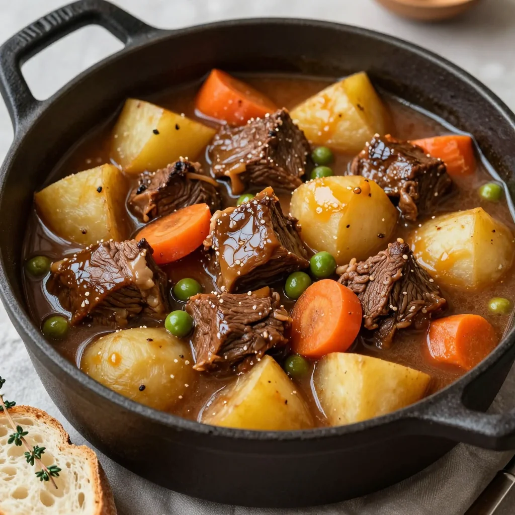 onepot high protein beef and potato stew for cold winter evenings