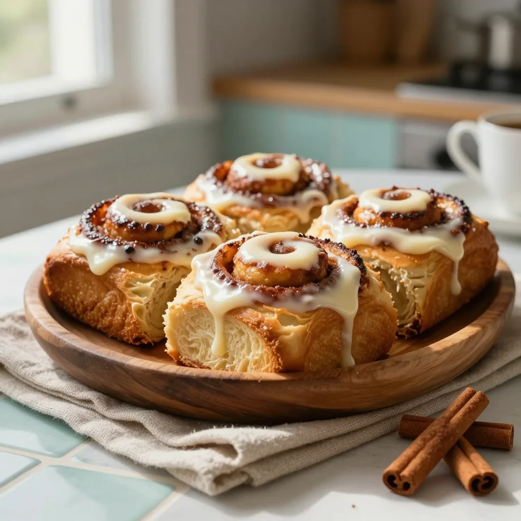 Cinnamon Roll Monkey Bread with Cream Cheese Glaze