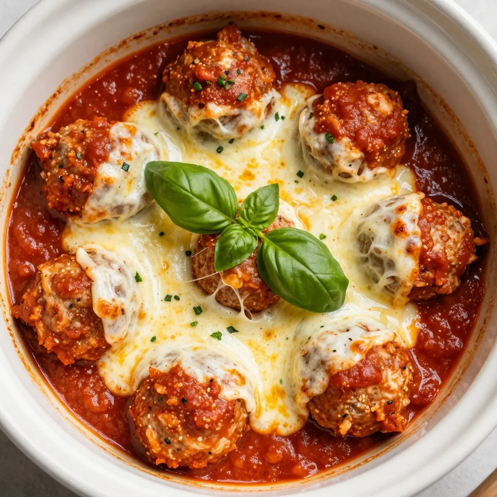 Cozy Slow Cooker Chicken Parmesan Meatballs