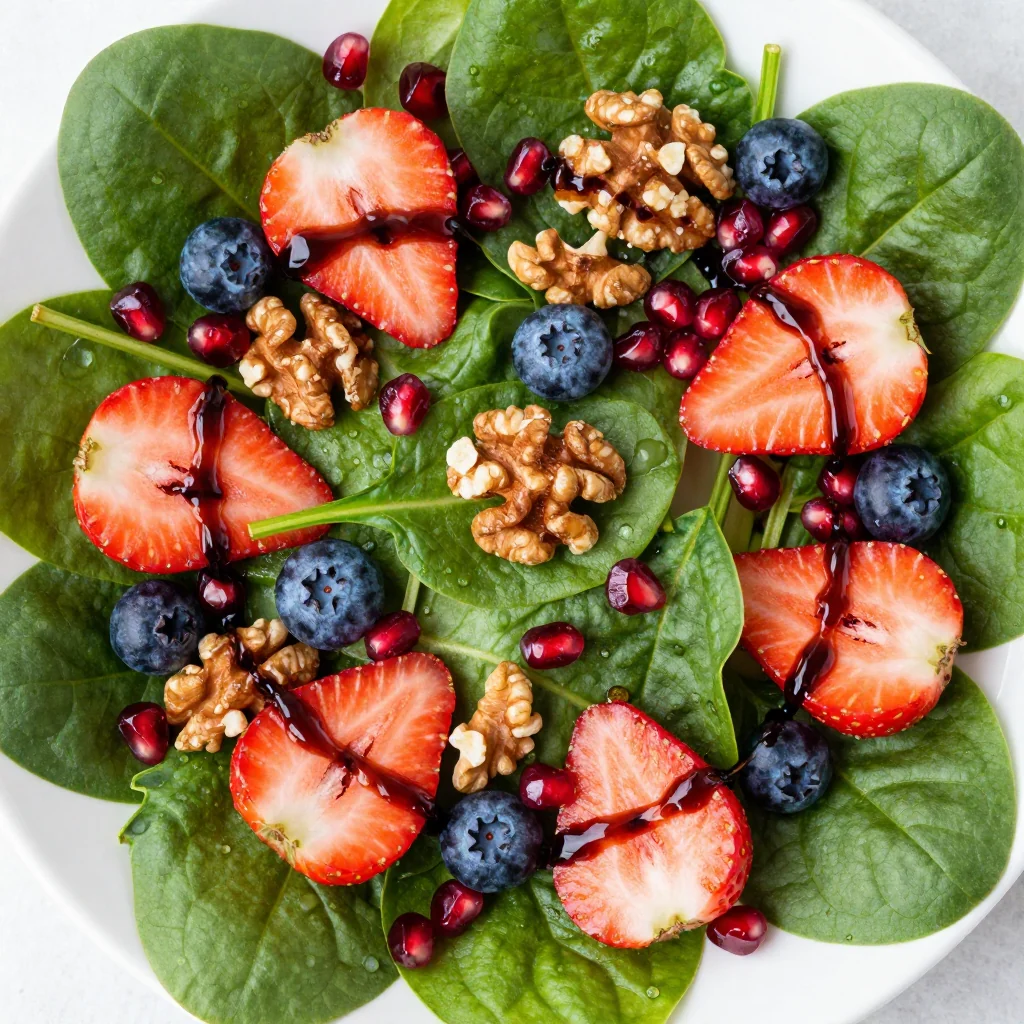 New Year's Day Berry and Spinach Salad with Balsamic Vinaigrette