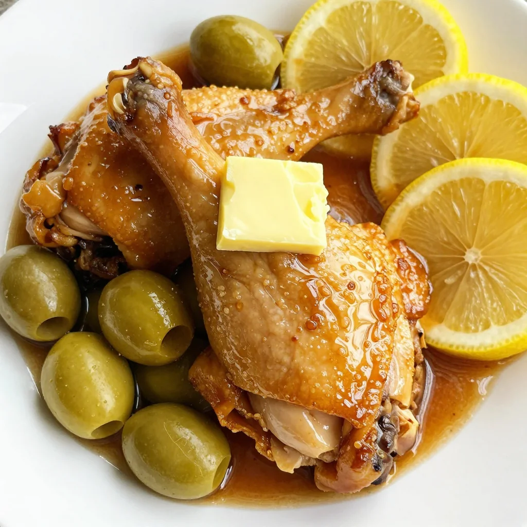 Braised Chicken Legs Olives Lemon Mediterranean