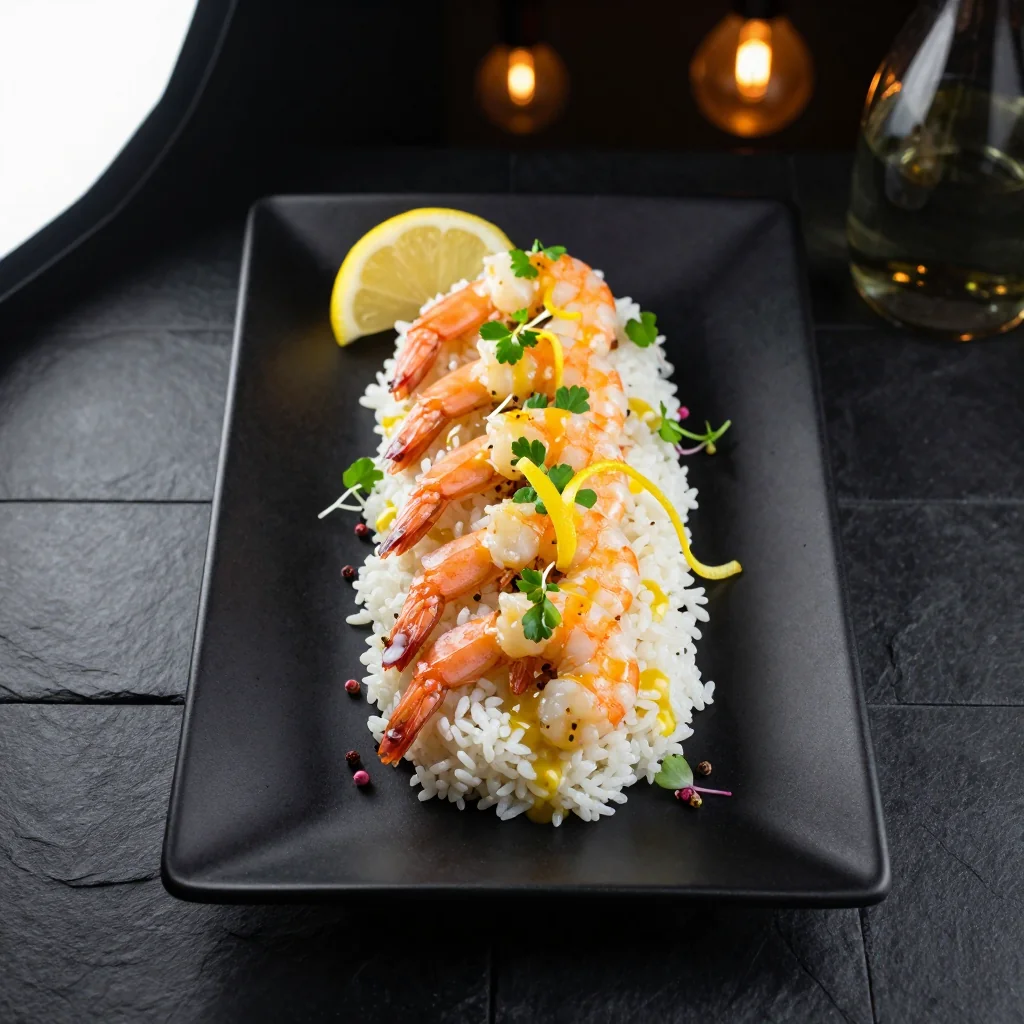 Lemon Garlic Shrimp with White Rice