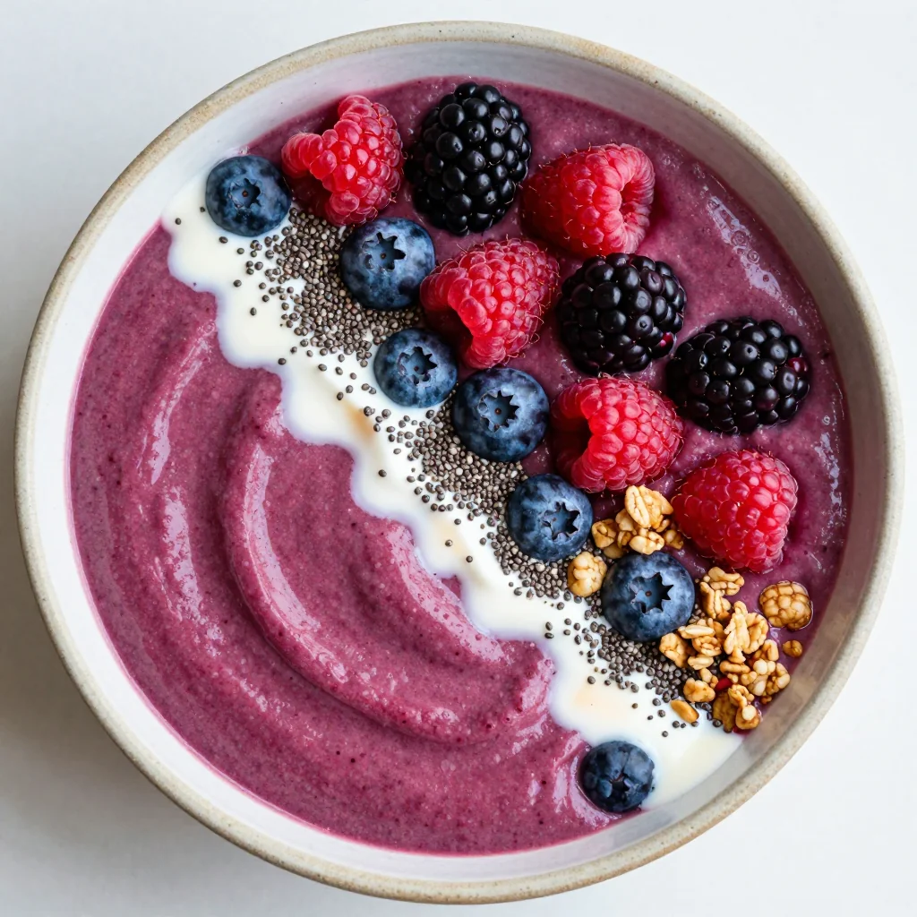 Vibrant Berry Detox Smoothie Bowl For Glowing Skin