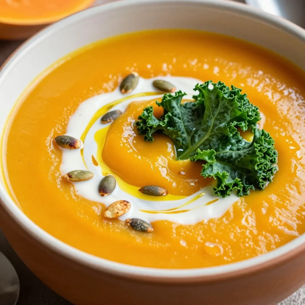 Healthy Butternut Squash and Kale Soup for Detox