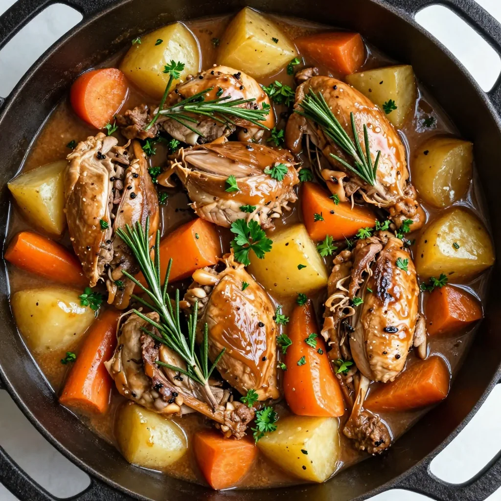 cozy slow cooker turkey and winter vegetable casserole with herbs