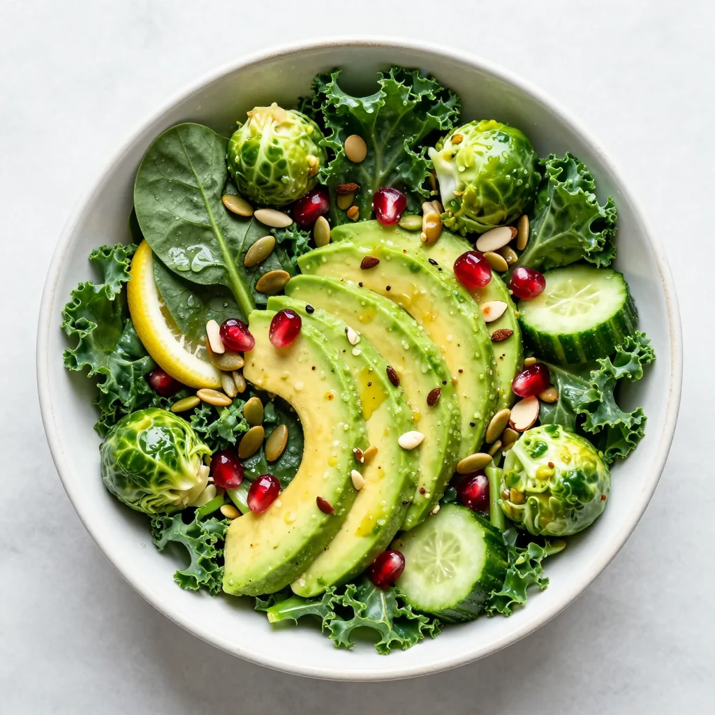 Vibrant Green Detox Salad With Lemon Vinaigrette
