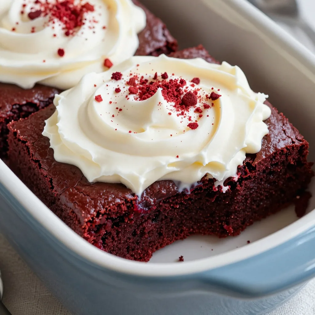 Indulgent Slow Cooker Red Velvet Brownies with Frosting